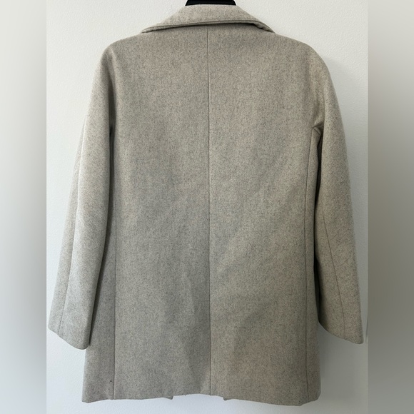 J. Crew Women’s Gray City Coat Wool Blend Long Line Button High Collar Size 00 - Picture 4 of 4